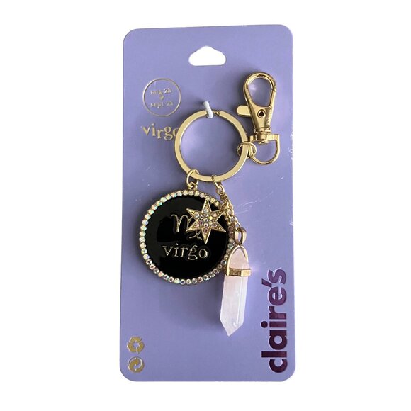 NWT Virgo Zodiac Crystal Keychain Bag Charm Claire’s Celestial Witchy Whimsigoth - Picture 1 of 5